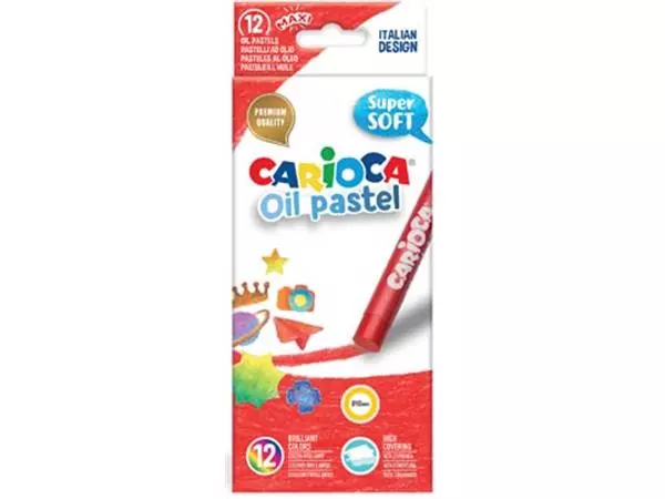 Een Carioca oliepastels, doos van 12 stuks in geassorteerde kleuren koop je bij Supplierz BV