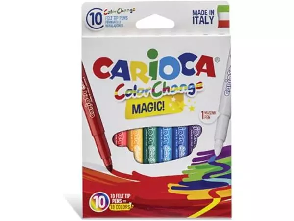 Een Carioca viltstiften Magic, 10 stiften in een kartonnen etui koop je bij ShopXPress