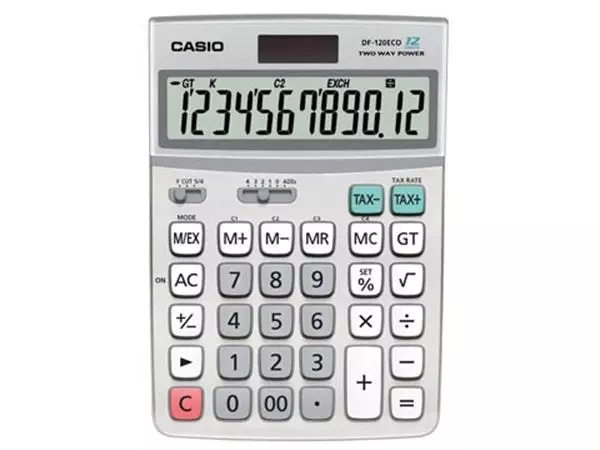 Een Casio bureaurekenmachine DF-120 ECO koop je bij ShopXPress