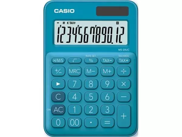 Een Casio bureaurekenmachine MS-20UC, blauw koop je bij ShopXPress