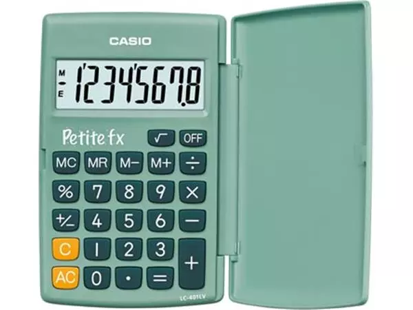 Een Casio zakrekenmachine Petite FX, groen koop je bij ShopXPress