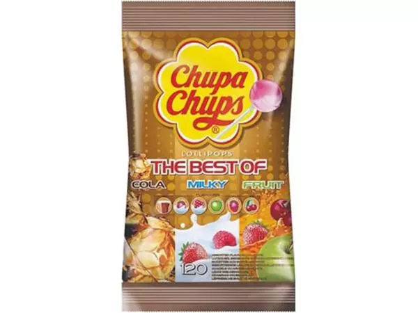 Een Chupa Chups lollies, The Best Of, pak van 120 stuks koop je bij ShopXPress