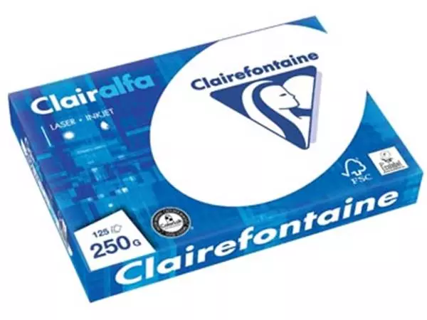 Een Clairefontaine Clairalfa presentatiepapier A4, 250 g, pak van 125 vel koop je bij ShopXPress