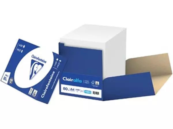 Een Clairefontaine Clairalfa printpapier ft A4, 80 g, doos van 2500 vel koop je bij ShopXPress