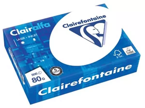 Een Clairefontaine Clairalfa printpapier ft A5, 80 g, pak van 500 vel koop je bij ShopXPress