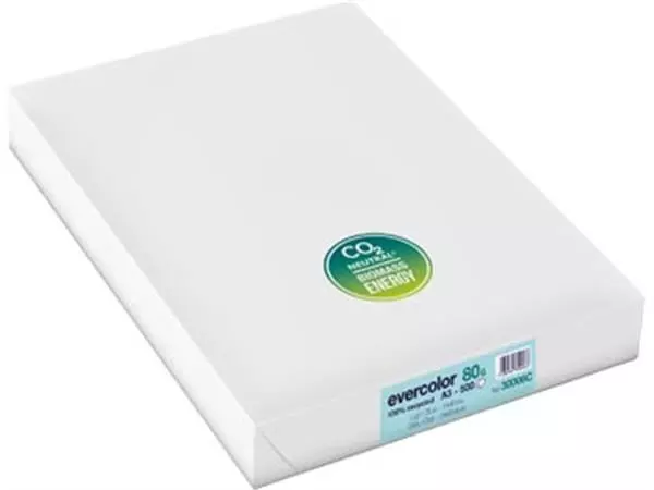 Een Clairefontaine Evercolor gekleurd gerecycleerd papier, A3, 80 g, 500 vel, helblauw koop je bij ShopXPress