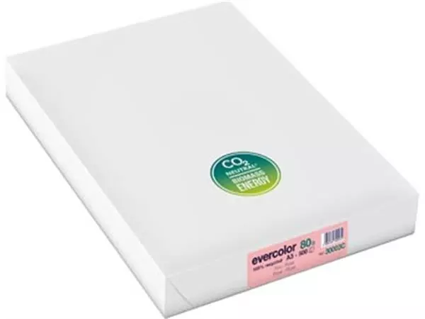 Een Clairefontaine Evercolor gekleurd gerecycleerd papier, A3, 80 g, 500 vel, roze koop je bij ShopXPress