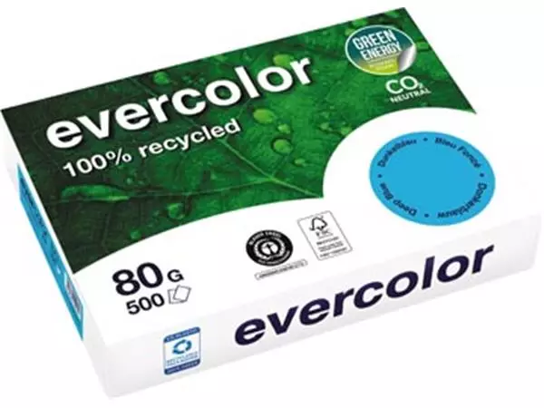 Een Clairefontaine Evercolor, gekleurd gerecycleerd papier, A4, 80 g, 500 vel, donkerblauw koop je bij ShopXPress