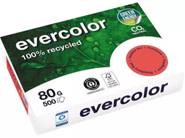 Een Clairefontaine Evercolor, gekleurd gerecycleerd papier, A4, 80 g, 500 vel, framboos koop je bij ShopXPress