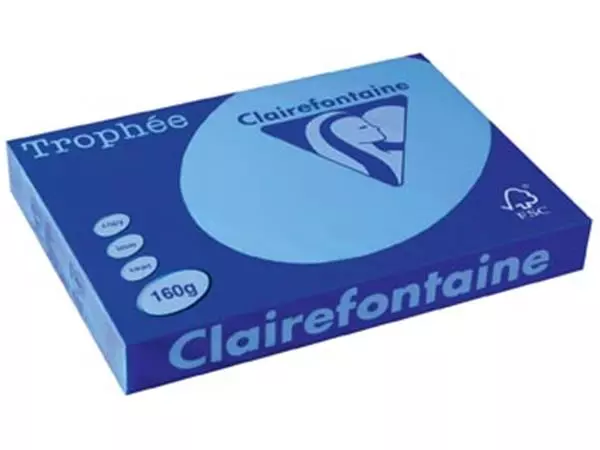 Een Clairefontaine Trophée Intens, gekleurd papier, A3, 160 g, 250 vel, koningsblauw koop je bij ShopXPress