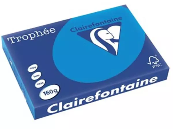 Een Clairefontaine Trophée Intens, gekleurd papier, A3, 160 g, 250 vel, turkoois koop je bij ShopXPress