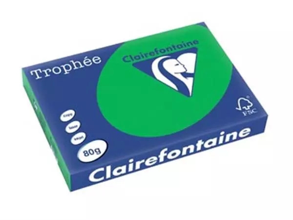 Een Clairefontaine Trophée Intens, gekleurd papier, A3, 80 g, 500 vel, bijartgroen koop je bij ShopXPress