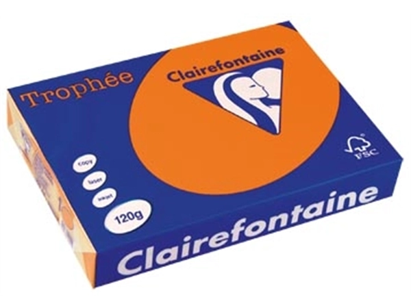 Een Clairefontaine Trophée Intens, gekleurd papier, A4, 120 g, 250 vel, feloranje koop je bij ShopXPress