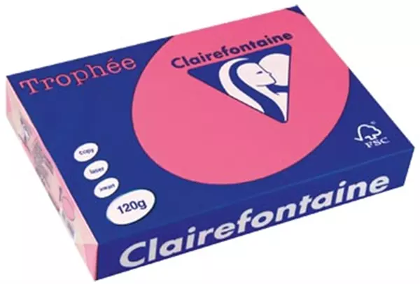 Buy your Clairefontaine Trophée Intens, gekleurd papier, A4, 120 g, 250 vel, fuchsia at Supplierz BV