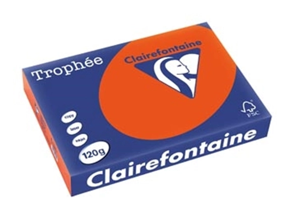 Een Clairefontaine Trophée Intens, gekleurd papier, A4, 120 g, 250 vel, kardinaalrood koop je bij ShopXPress