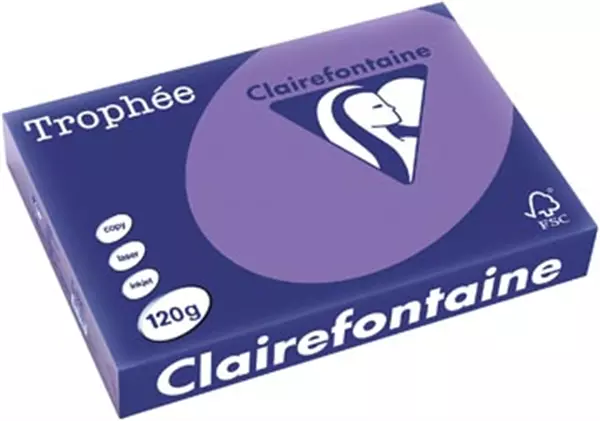 Een Clairefontaine Trophée Intens, gekleurd papier, A4, 120 g, 250 vel, violet koop je bij ShopXPress