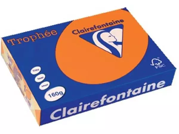 Een Clairefontaine Trophée Intens, gekleurd papier, A4, 160 g, 250 vel, feloranje koop je bij ShopXPress