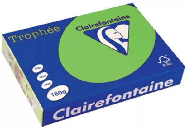 Een Clairefontaine Trophée Intens, gekleurd papier, A4, 160 g, 250 vel, grasgroen koop je bij ShopXPress