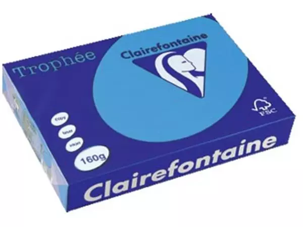 Een Clairefontaine Trophée Intens, gekleurd papier, A4, 160 g, 250 vel, koningsblauw koop je bij ShopXPress