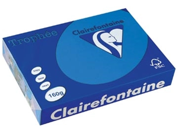 Een Clairefontaine Trophée Intens, gekleurd papier, A4, 160 g, 250 vel, turkoois koop je bij ShopXPress