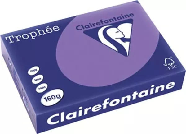 Een Clairefontaine Trophée Intens, gekleurd papier, A4, 160 g, 250 vel, violet koop je bij ShopXPress