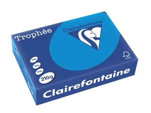 Een Clairefontaine Trophée Intens, gekleurd papier, A4, 210 g, 250 vel, turkoois koop je bij ShopXPress