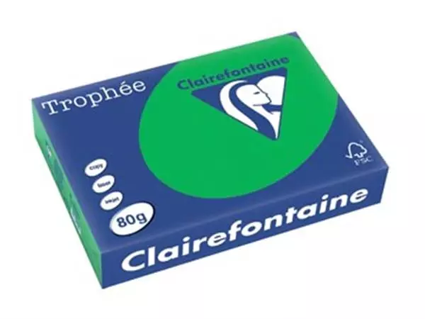 Een Clairefontaine Trophée Intens, gekleurd papier, A4, 80 g, 500 vel, biljartgroen koop je bij ShopXPress
