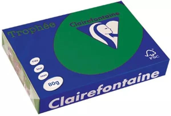 Een Clairefontaine Trophée Intens, gekleurd papier, A4, 80 g, 500 vel, dennegroen koop je bij ShopXPress