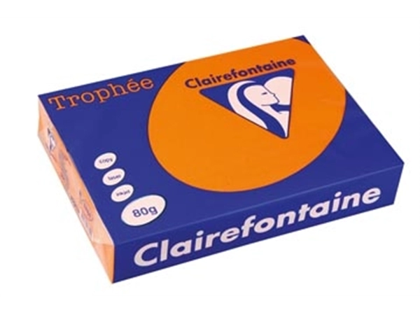 Buy your Clairefontaine Trophée Intens, gekleurd papier, A4, 80 g, 500 vel, feloranje at Supplierz BV