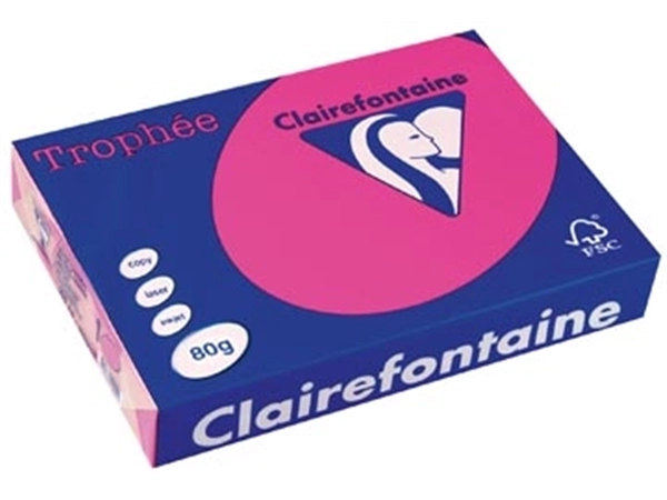 Een Clairefontaine Trophée Intens, gekleurd papier, A4, 80 g, 500 vel, fluo roze koop je bij ShopXPress