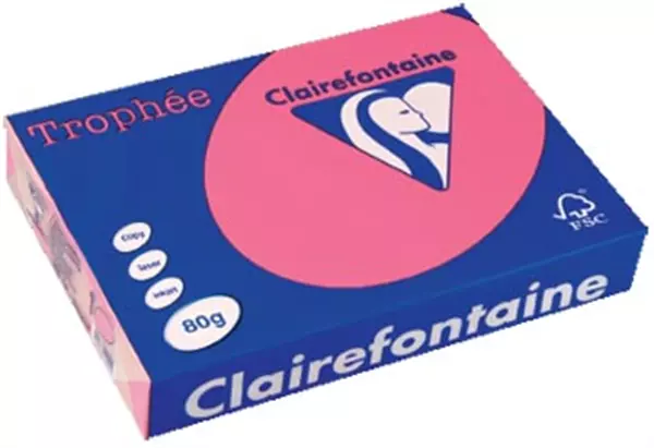 Een Clairefontaine Trophée Intens, gekleurd papier, A4, 80 g, 500 vel, fuchsia koop je bij ShopXPress