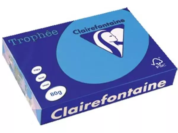 Een Clairefontaine Trophée Intens, gekleurd papier, A4, 80 g, 500 vel, koningsblauw koop je bij ShopXPress
