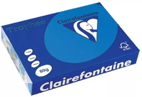 Een Clairefontaine Trophée Intens, gekleurd papier, A4, 80 g, 500 vel, turkoois koop je bij ShopXPress