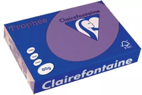 Een Clairefontaine Trophée Intens, gekleurd papier, A4, 80 g, 500 vel, violet koop je bij Supplierz BV