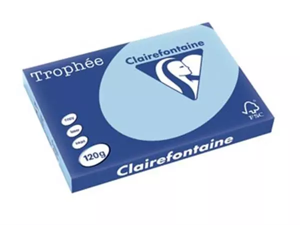 Een Clairefontaine Trophée Pastel, gekleurd papier, A3, 120 g, 250 vel, blauw koop je bij ShopXPress