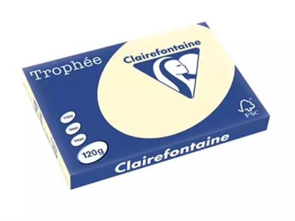 Een Clairefontaine Trophée Pastel, gekleurd papier, A3, 120 g, 250 vel, crème koop je bij ShopXPress
