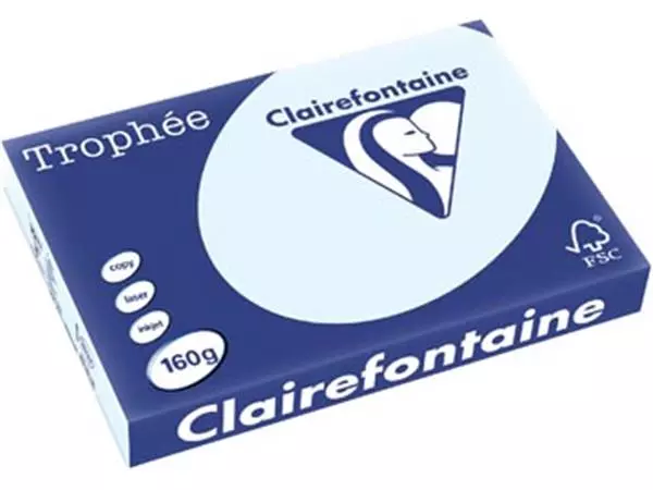 Een Clairefontaine Trophée Pastel, gekleurd papier, A3, 160 g, 250 vel, azuurblauw koop je bij ShopXPress