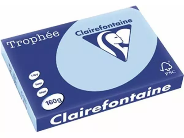 Een Clairefontaine Trophée Pastel, gekleurd papier, A3, 160 g, 250 vel, blauw koop je bij ShopXPress