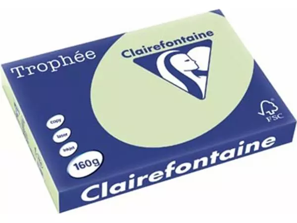 Een Clairefontaine Trophée Pastel, gekleurd papier, A3, 160 g, 250 vel, golfgroen koop je bij ShopXPress