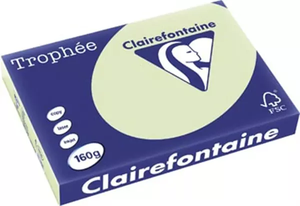 Een Clairefontaine Trophée Pastel, gekleurd papier, A3, 160 g, 250 vel, golfgroen koop je bij ShopXPress