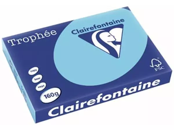 Een Clairefontaine Trophée Pastel, gekleurd papier, A3, 160 g, 250 vel, helblauw koop je bij ShopXPress