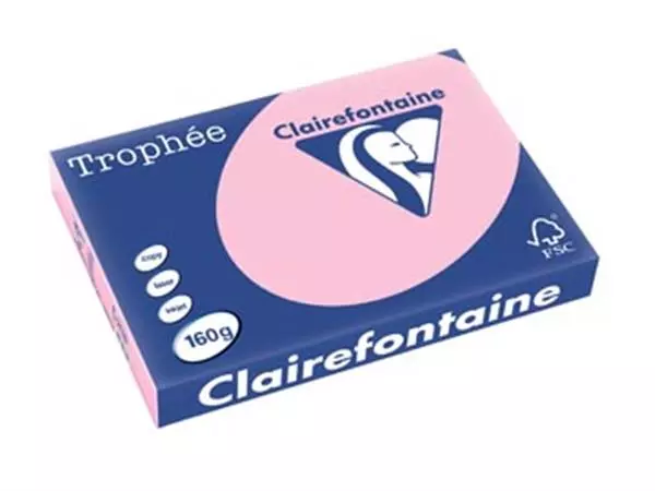 Een Clairefontaine Trophée Pastel, gekleurd papier, A3, 160 g, 250 vel, roze koop je bij ShopXPress