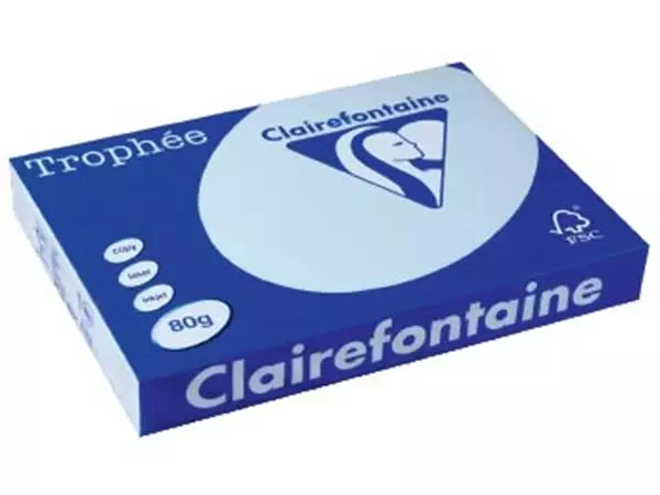 Een Clairefontaine Trophée Pastel, gekleurd papier, A3, 80 g, 500 vel, azuurblauw koop je bij ShopXPress