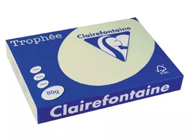 Een Clairefontaine Trophée Pastel, gekleurd papier, A3, 80 g, 500 vel, lichtgroen koop je bij ShopXPress