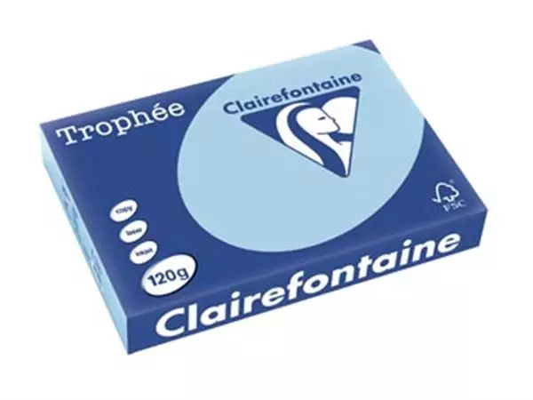 Een Clairefontaine Trophée Pastel, gekleurd papier, A4, 120 g, 250 vel, blauw koop je bij ShopXPress