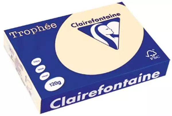 Een Clairefontaine Trophée Pastel, gekleurd papier, A4, 120 g, 250 vel, crème koop je bij ShopXPress