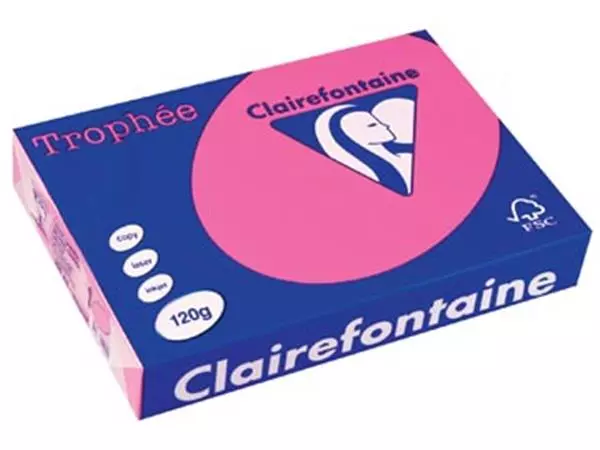 Een Clairefontaine Trophée Pastel, gekleurd papier, A4, 120 g, 250 vel, felroze koop je bij ShopXPress