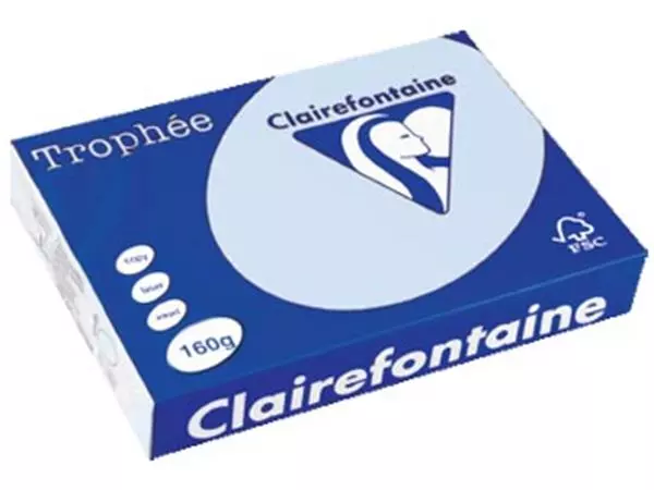 Een Clairefontaine Trophée Pastel, gekleurd papier, A4, 160 g, 250 vel, azuurblauw koop je bij ShopXPress