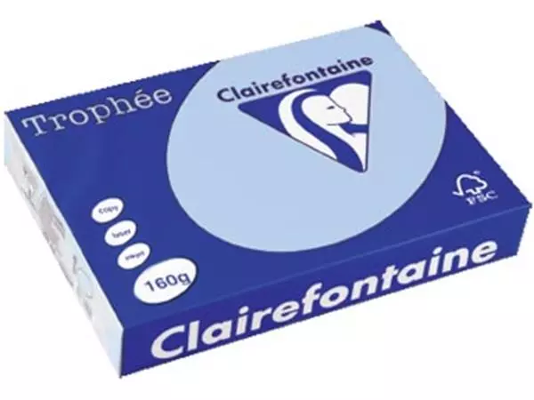 Een Clairefontaine Trophée Pastel, gekleurd papier, A4, 160 g, 250 vel, blauw koop je bij ShopXPress