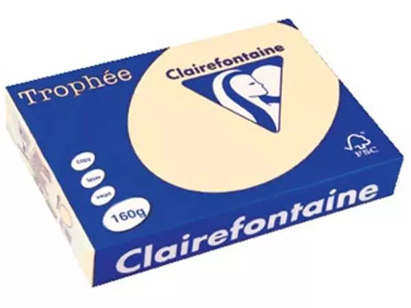 Een Clairefontaine Trophée Pastel, gekleurd papier, A4, 160 g, 250 vel, crème koop je bij ShopXPress